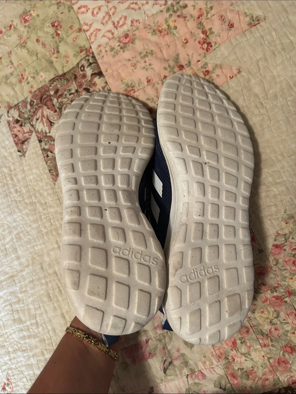 adidas Navy and White Athletic Running Shoes 9.5